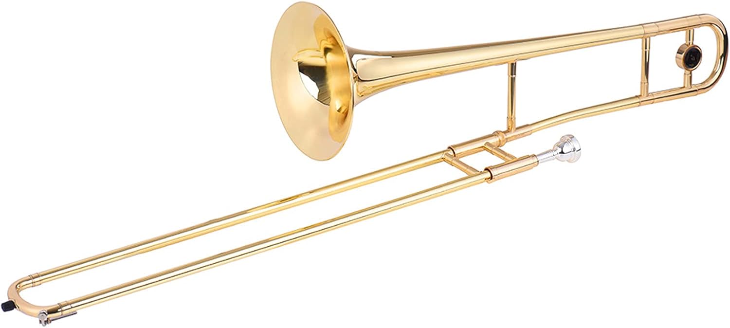 Btuty Trombone Alto Doré - Instrument en laiton laqué avec embouchure cupronickel - Étui rigide gants et bâton de nettoyage inclus-Matiiloft