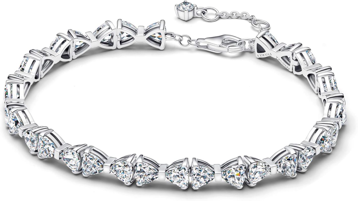 PANDORA Timeless 594262C01 - Bracelet chaîne argent sterling avec zircone et fermoir homard-Matiiloft