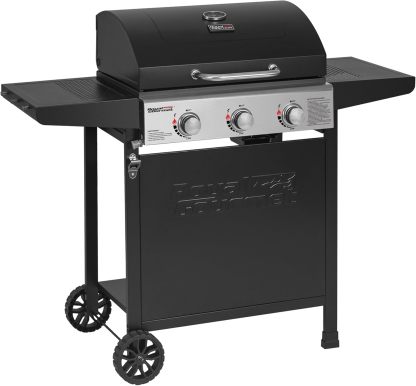 Barbecue Gaz Royal Gourmet 3 Brûleurs 9 kW - BBQ Propane sur Chariot avec Capot Tables Latérales Grilles Émaillées et Thermomètre-Matiiloft