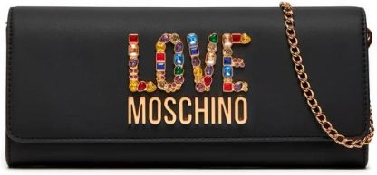 Love Moschino - Pochette femme black - Sac pochette noir velcro doublure polyester-Matiiloft