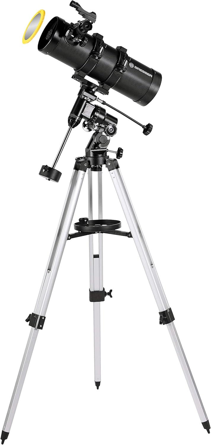 Télescope Bresser Pluto EQ 114 500 - Réflecteur 114 mm - Monture équatoriale - Adaptateur smartphone-Matiiloft