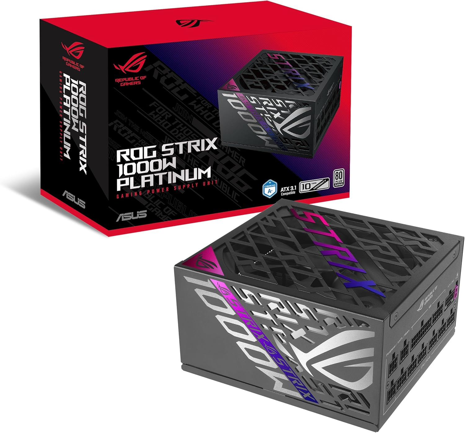 ASUS ROG Strix 1000W Platinum - Alimentation ATX modulaire - 80 Plus Platinum - GPU First IVS noir-Matiiloft