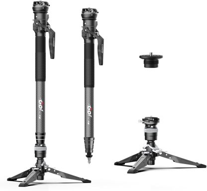 Monopode M1S carbone 65 pouces - Monopied extensible avec pieds - Tête ball rotation complète charge 10 kg-Matiiloft