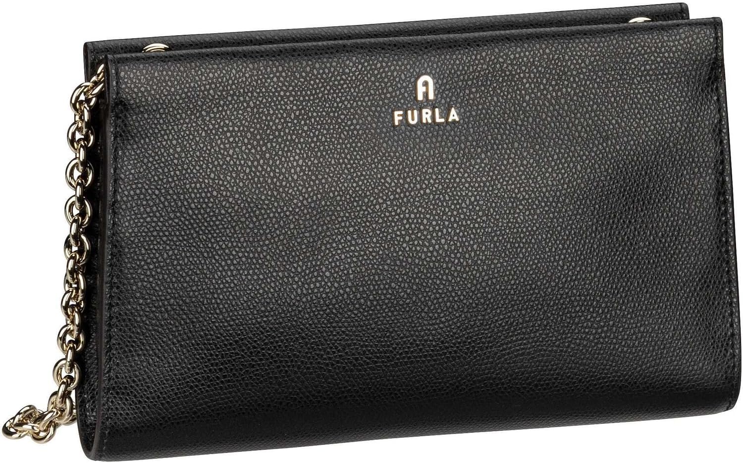 Furla WE00528ARE000 O6000 Nero - Pochette femme noire en cuir - Sac zippé doublure polyester - Format compact 30 par 210 par 130 millimètres-Matiiloft