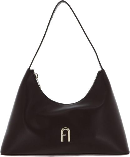 Furla Diamante Mini Shoulder Bag Espresso - Mini sac épaule femme marron foncé en cuir - Sac zippé 6 par 23 par 11 centimètres-Matiiloft