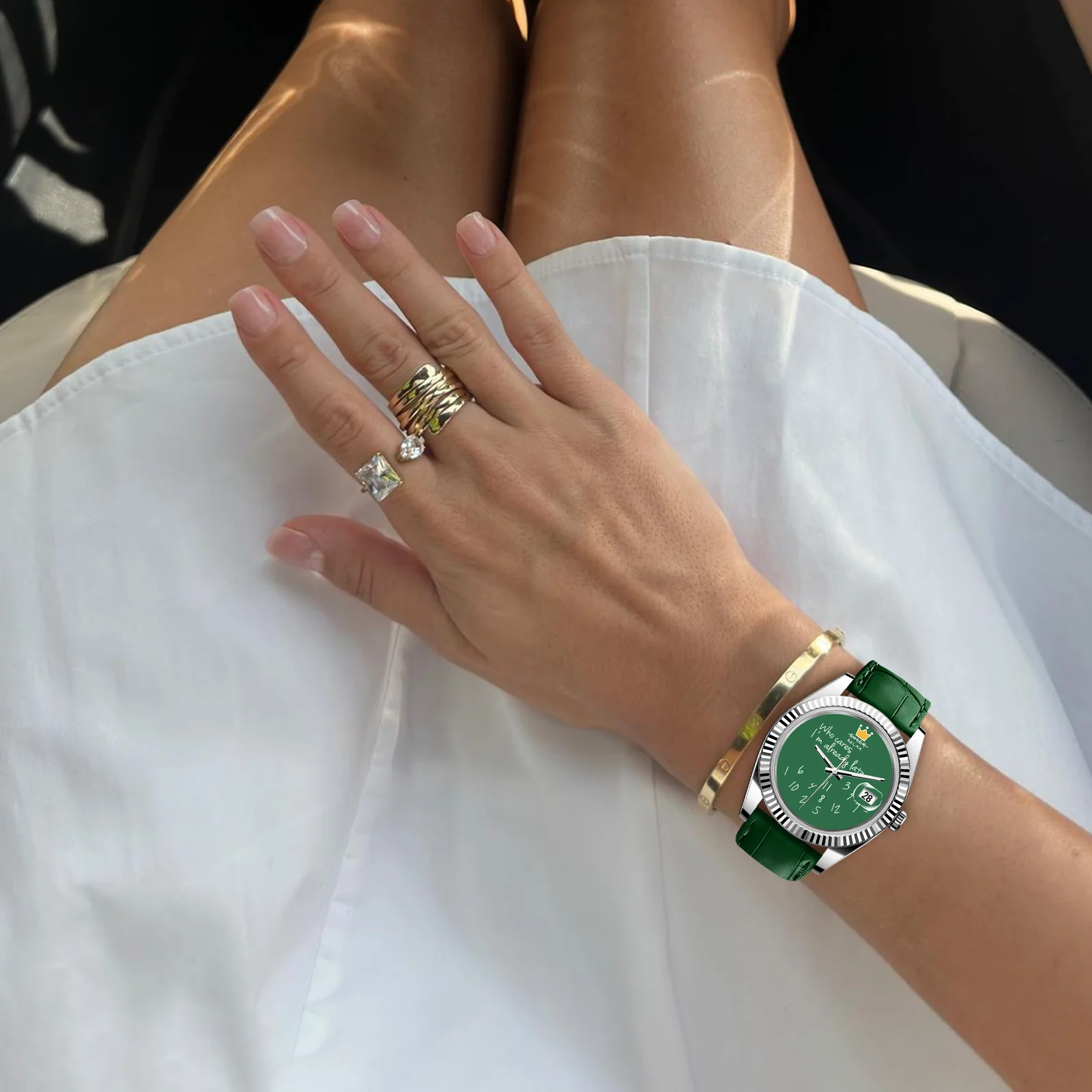 OROLOGIO EONDATE MAXI CLASSIC IN PELLE  40 mm, Ribelle Verde