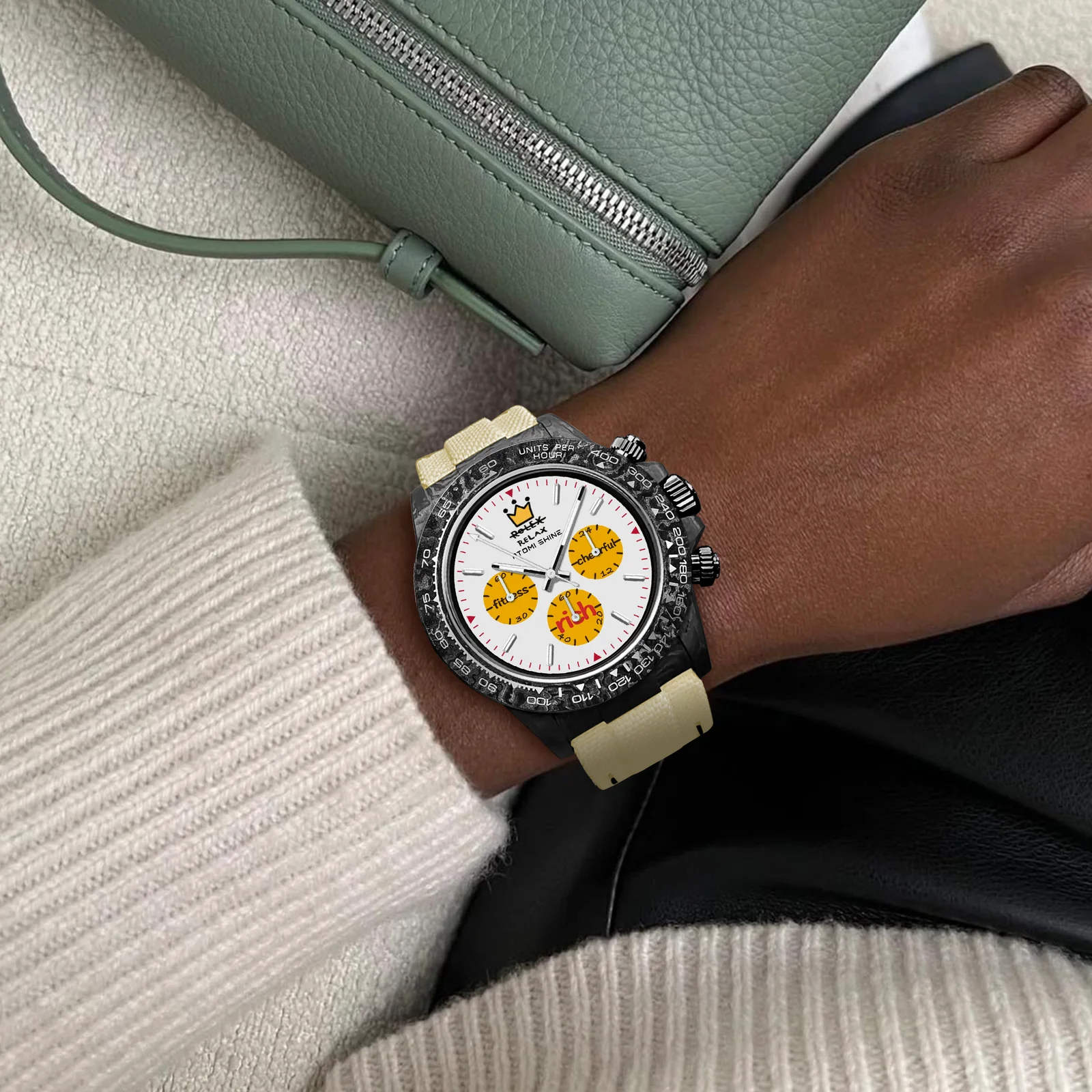 OROLOGIO IN FIBRA DI CARBONIO VELOCIREX  39 mm, Desert Flux