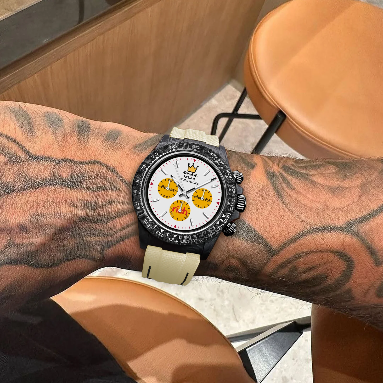 OROLOGIO IN FIBRA DI CARBONIO VELOCIREX  39 mm, Desert Flux