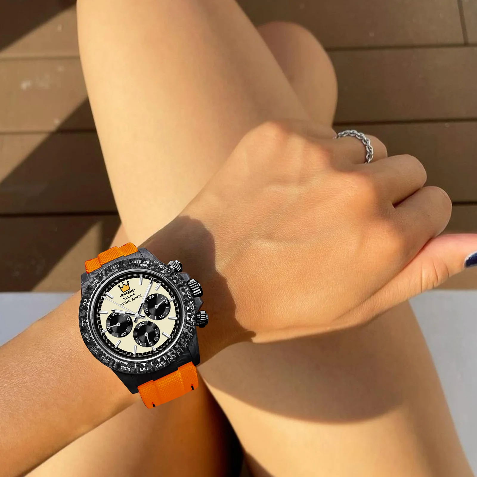 OROLOGIO VELOCIREX IN FIBRA DI CARBONIO  39 mm, Crown Rebel