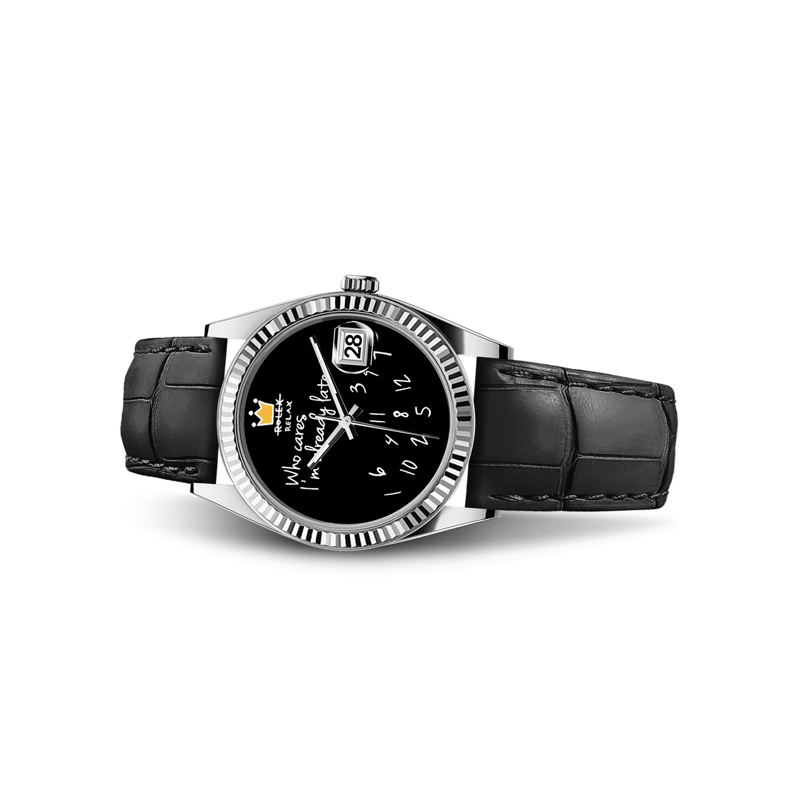 OROLOGIO CLASSICO EONDATE IN PELLE  36 mm, Fantasia Nera