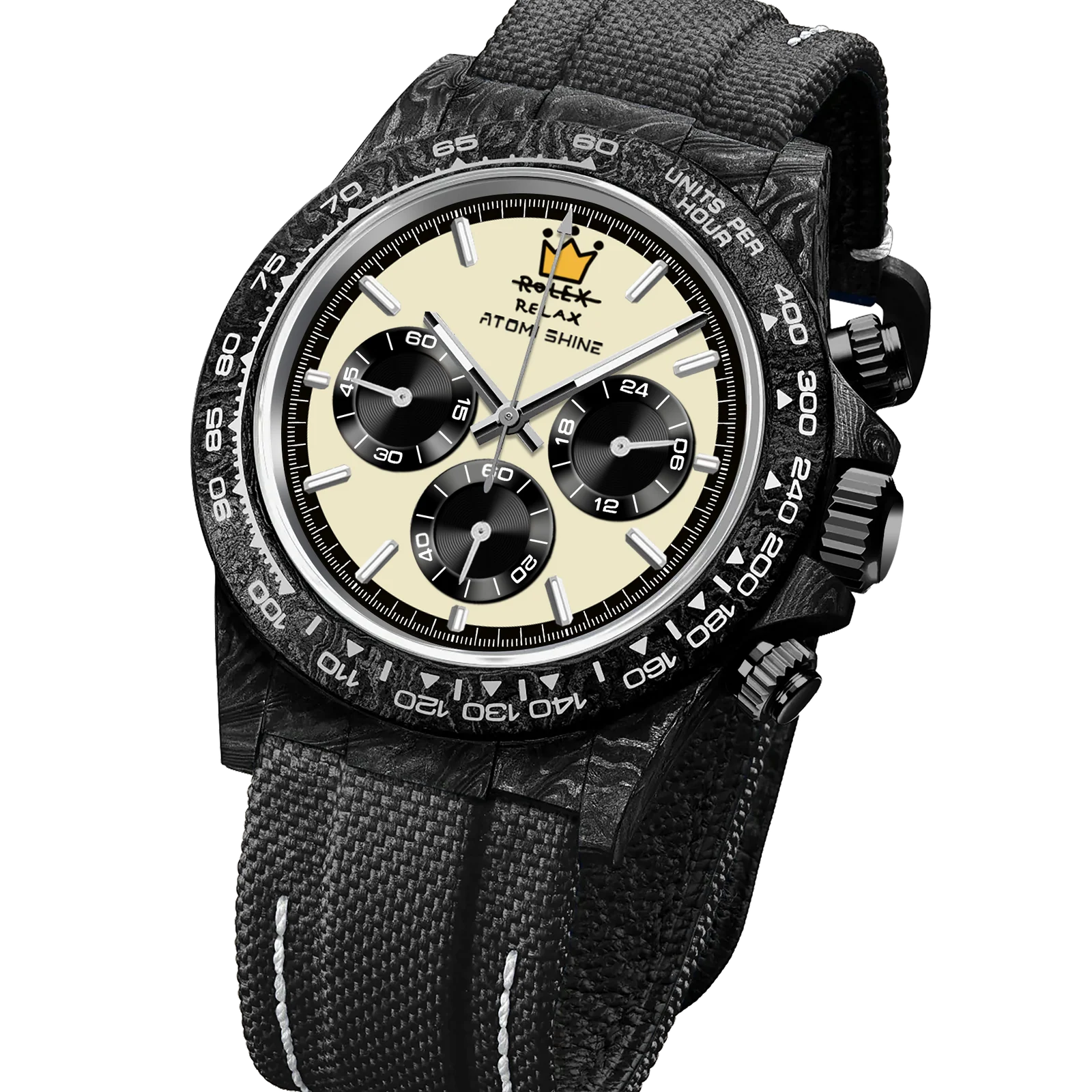 RELOJ DE PULSERA VELOCIREX DE FIBRA DE CARBONO  39 mm, Rebelde de Carbono