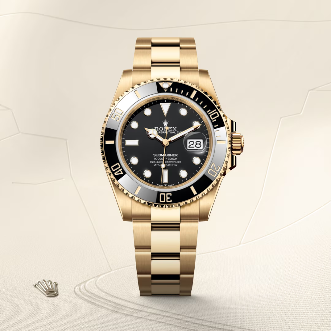 Rolex Submariner Date Oyster, 41 mm, žluté zlato