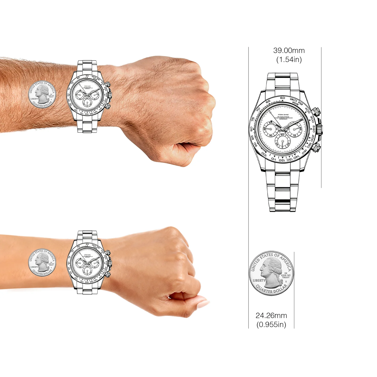 RELOJ VELOCIREX CLASSIC  39 mm, Rebelde de Acero