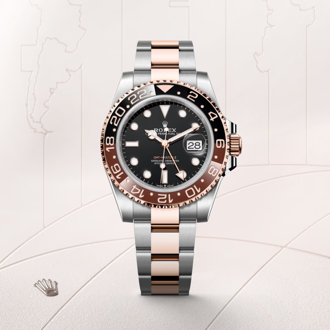 Rolex GMT-Master II Oyster, 40 mm, ocel Oyster a zlato Everose
