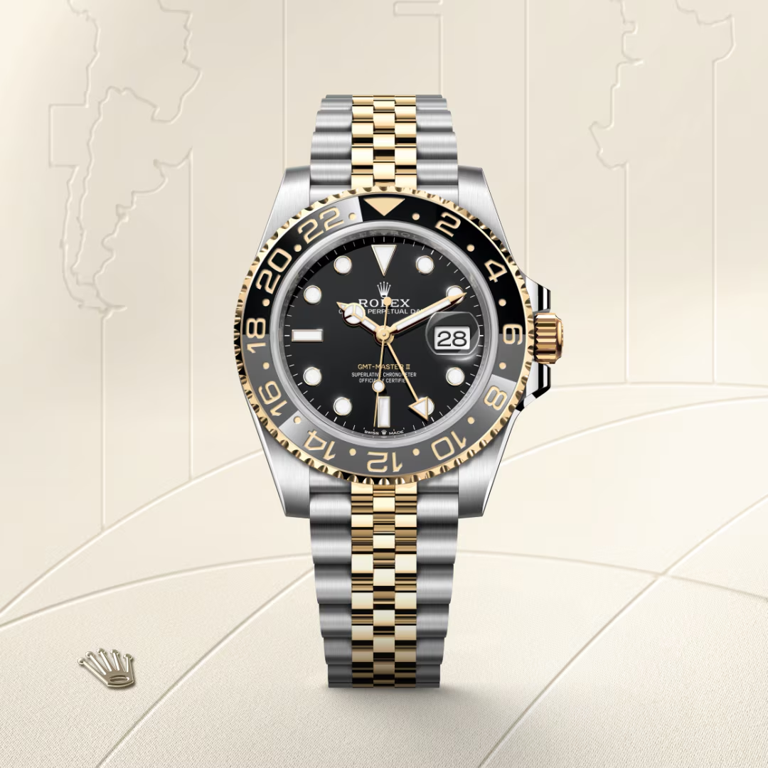 Rolex GMT-Master II Oyster, 40 mm, ocel Oyster a žluté zlato