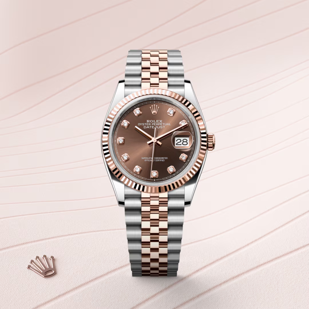 Rolex Datejust 36 Oyster, 36 mm, ocel Oyster a zlatá Everose