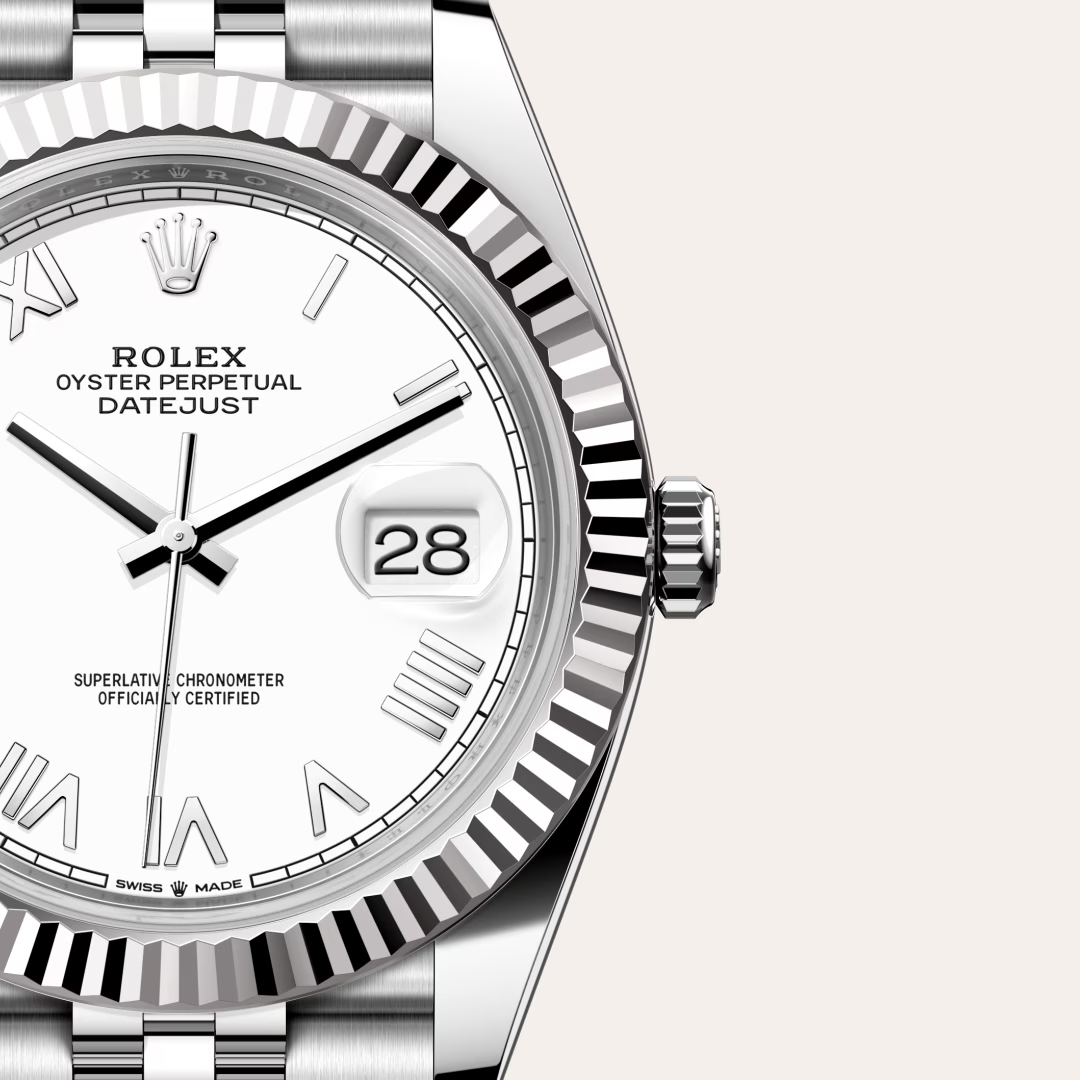 Rolex Datejust 41 Oyster, 41 mm, Oystersteel and white gold