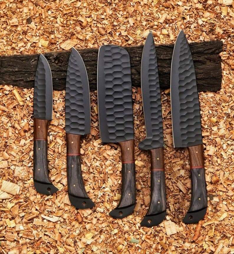 Sada kuchařských nožů Black Damascus 5ks