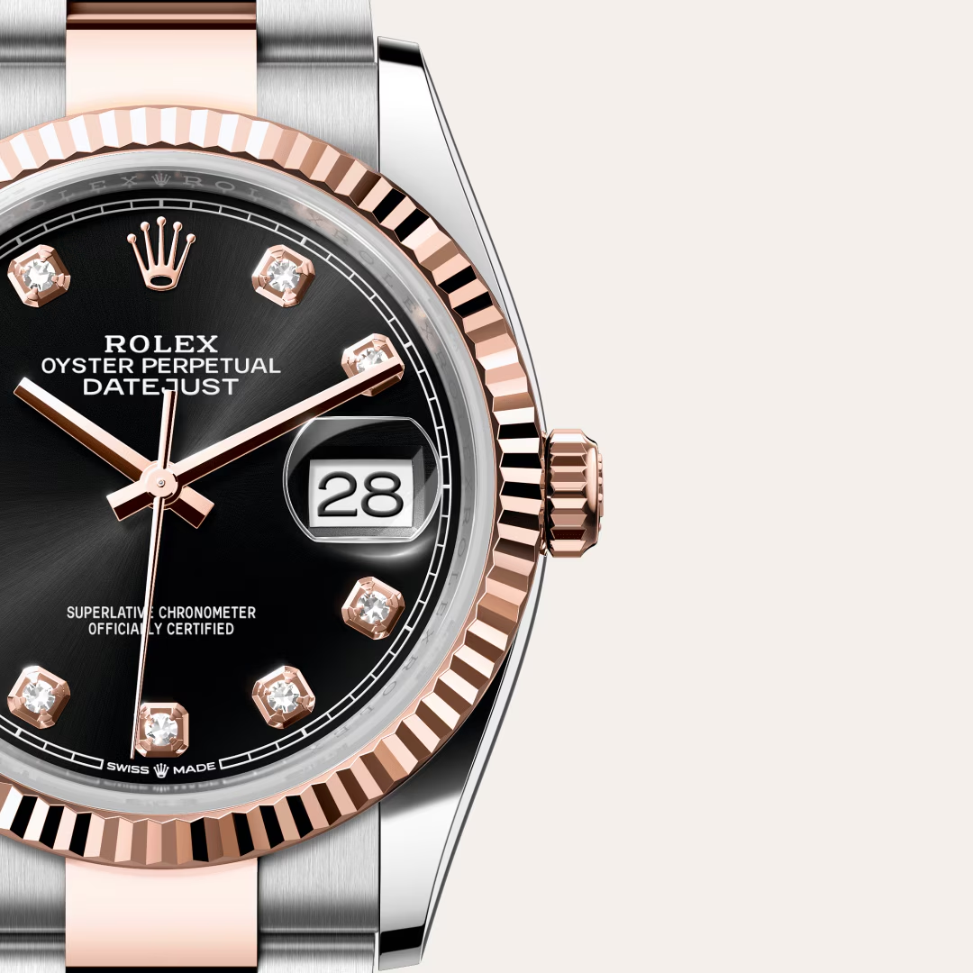 Rolex Datejust 36 Oyster, 36 mm, ocel Oyster a zlatá Everose