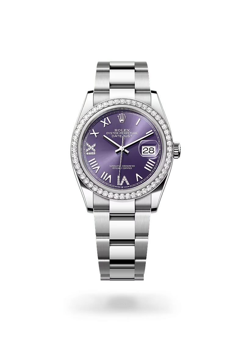 Rolex Datejust 36 Oyster, 36 mm, Oystersteel, white gold and diamonds