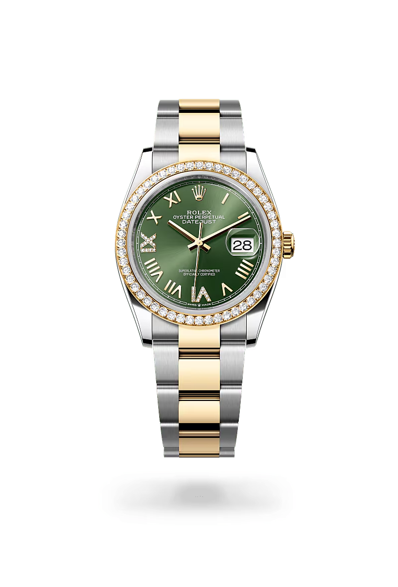 Rolex Datejust 36 Oyster, 36 mm, ocel Oystersteel, žluté zlato a diamanty