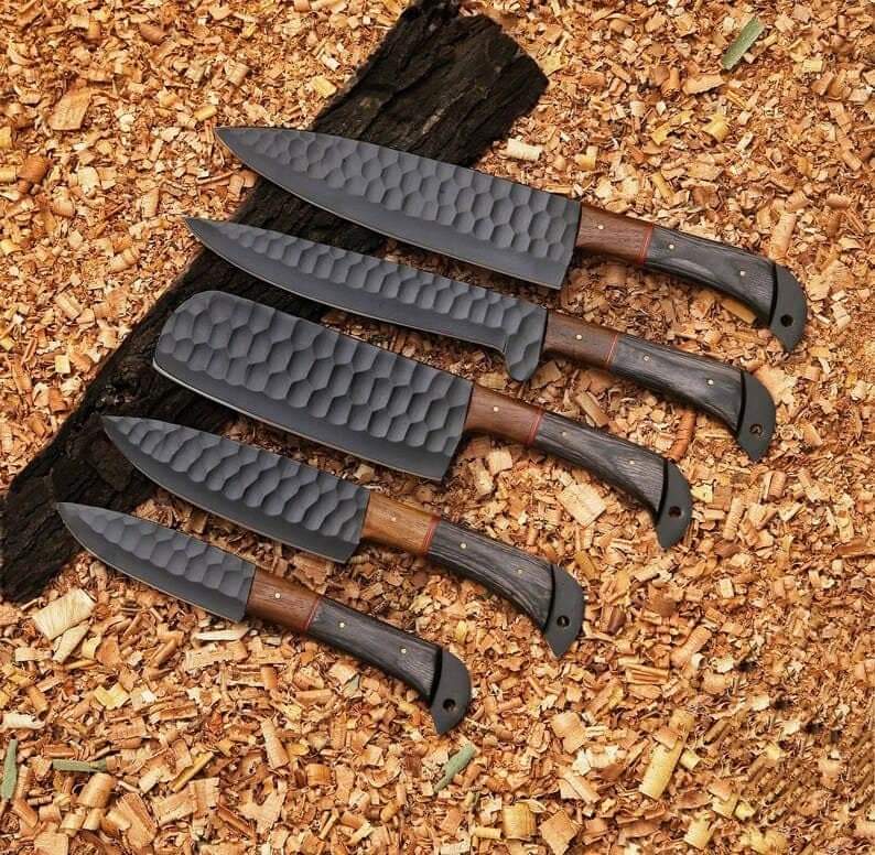 Sada kuchařských nožů Black Damascus 5ks
