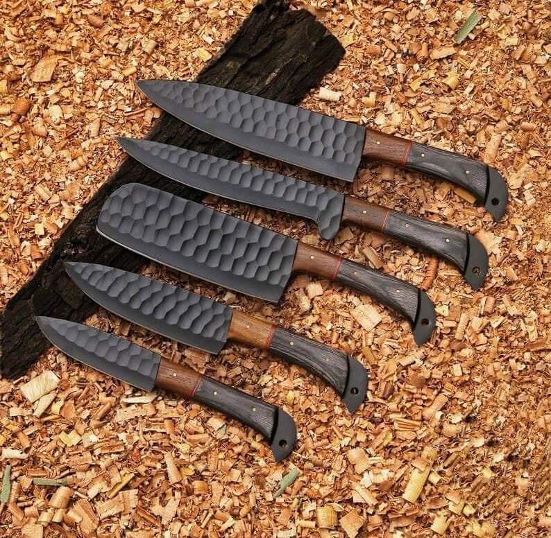 Sada kuchařských nožů Black Damascus 5ks