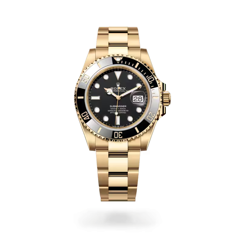 Rolex Submariner Date Oyster, 41 mm, žluté zlato