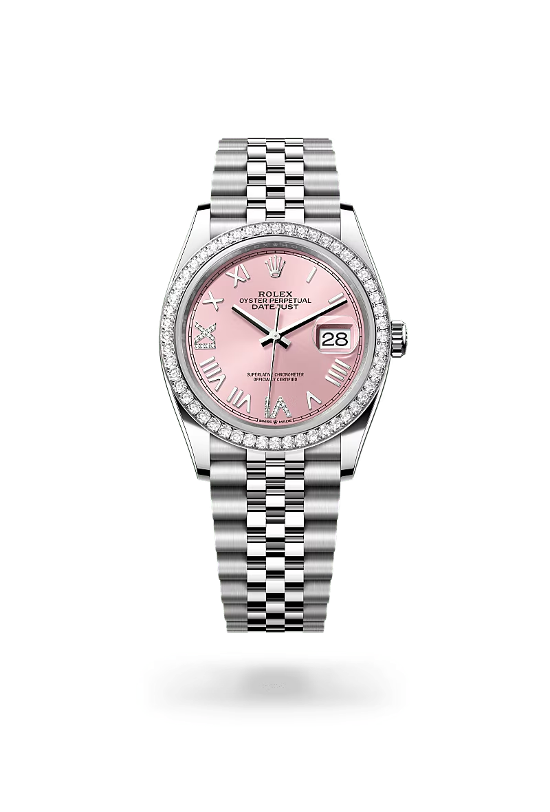 Rolex Datejust 36 Oyster, 36 mm, ocel Oyster, bílé zlato a diamanty