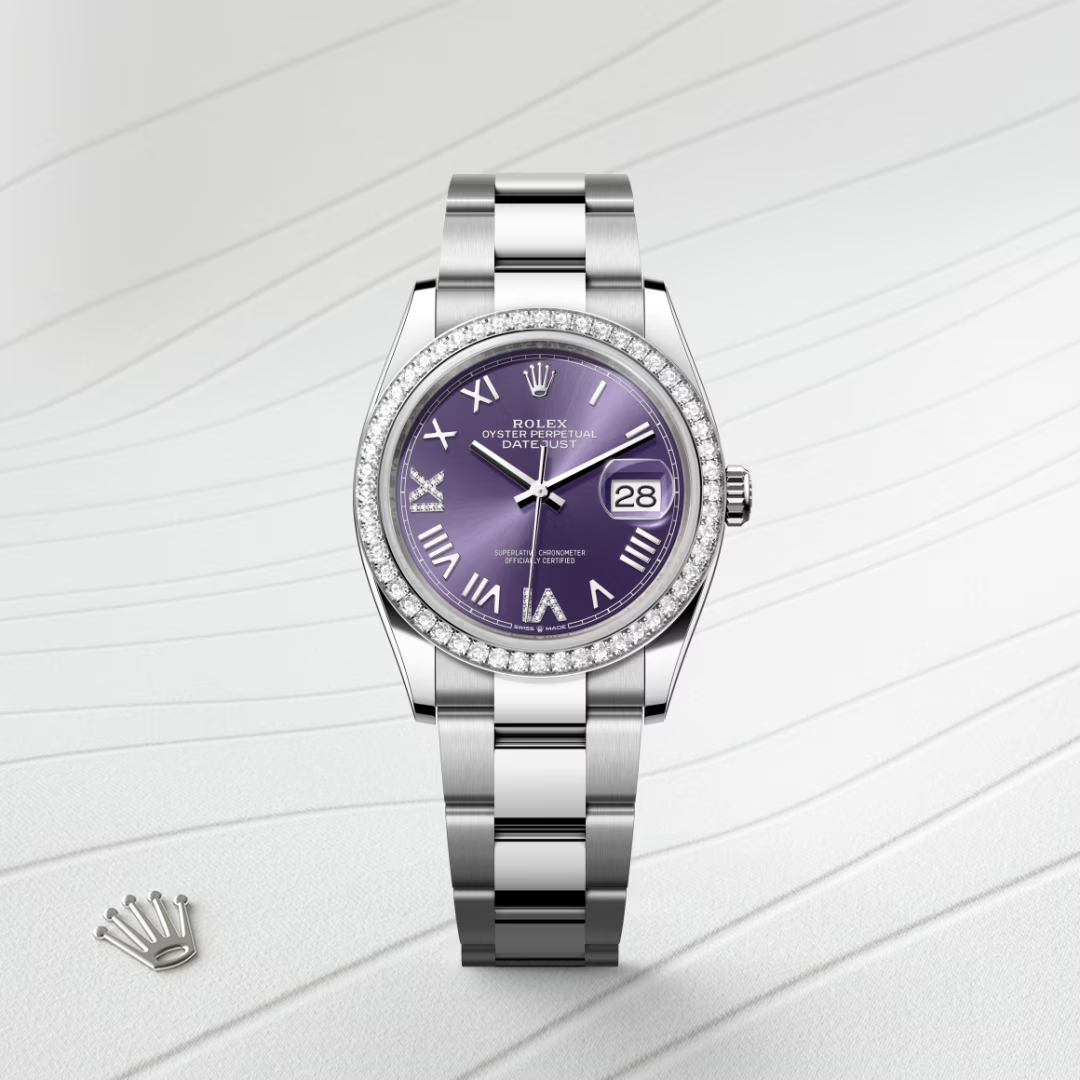 Rolex Datejust 36 Oyster, 36 mm, Oystersteel, white gold and diamonds