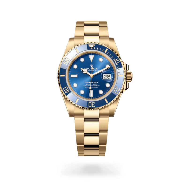 Rolex Submariner Oyster, 41 mm, žluté zlato