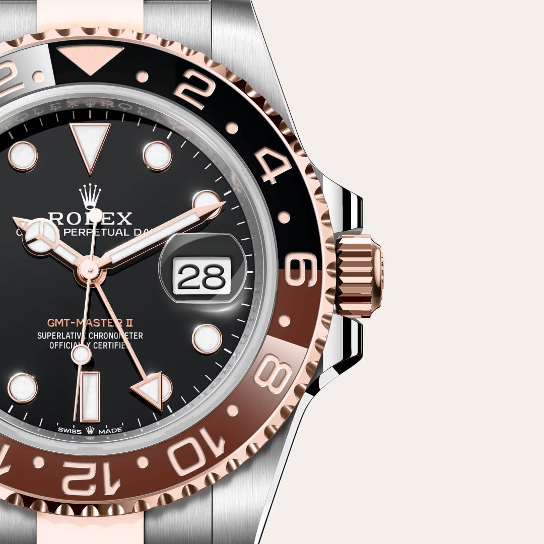 Rolex GMT-Master II Oyster, 40 mm, ocel Oyster a zlato Everose