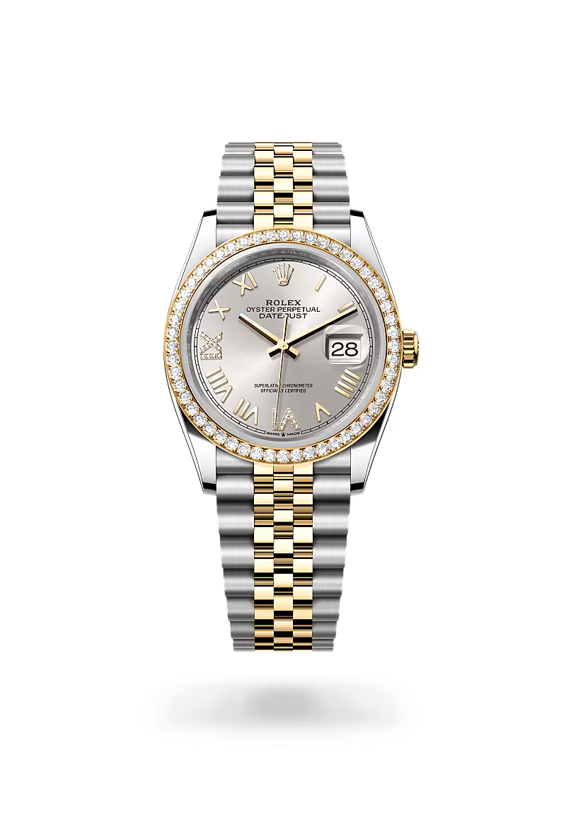 Rolex Datejust 36 Oyster, 36 mm, ocel Oyster, žluté zlato a diamanty