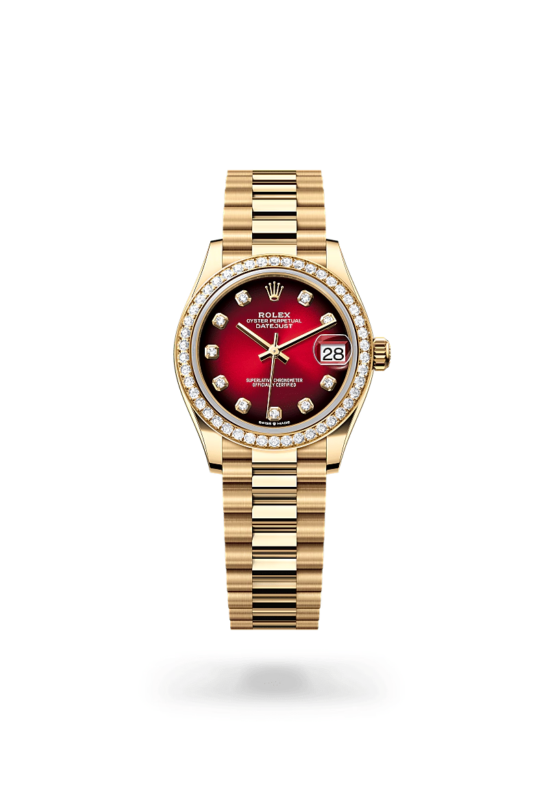 Rolex Datejust Oyster, 31 mm, žluté zlato a diamanty