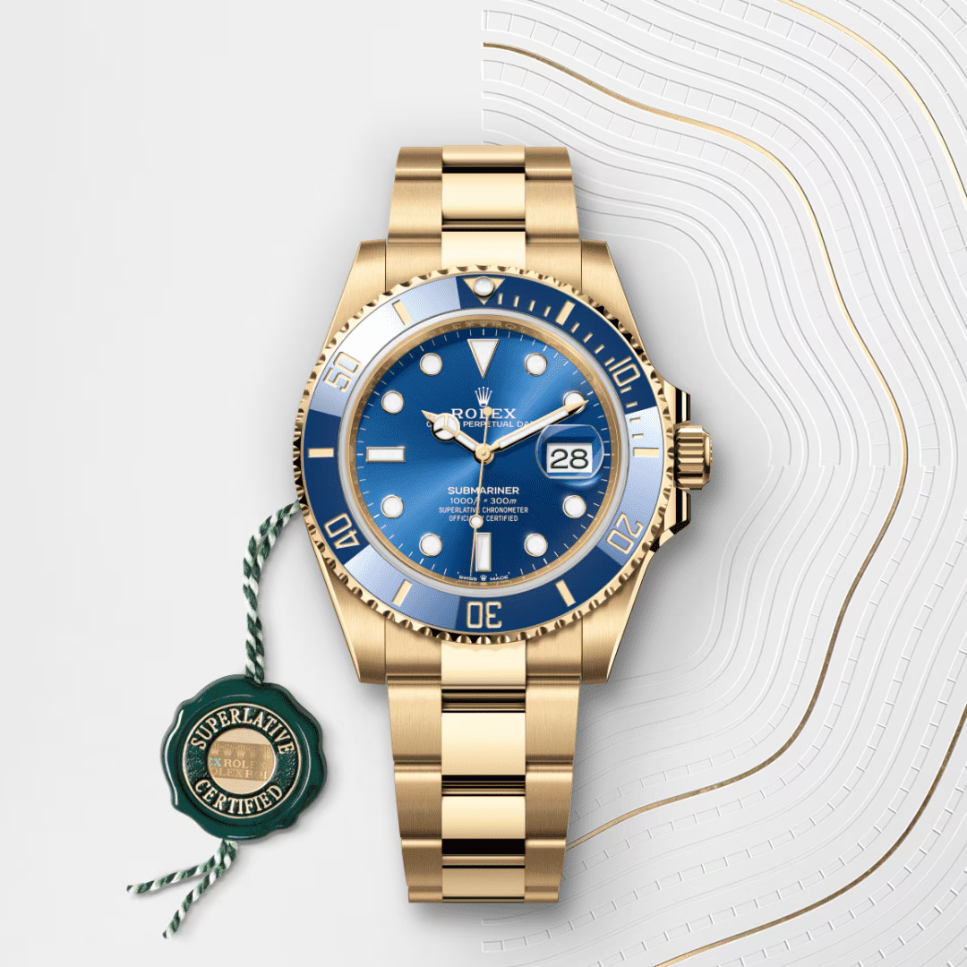 Rolex Submariner Oyster, 41 mm, žluté zlato