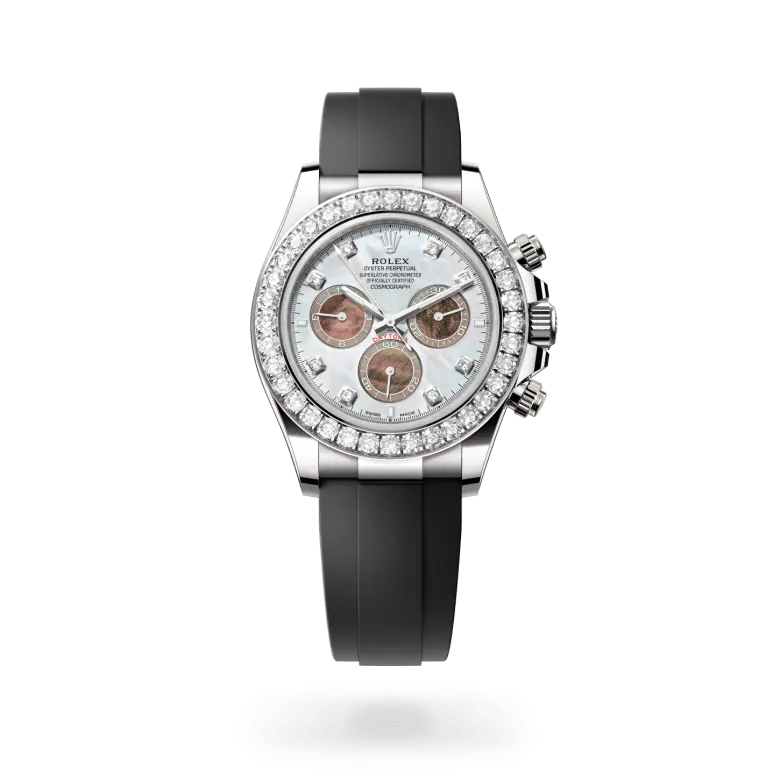 Rolex Cosmograph Daytona Oyster, 40 mm, bílé zlato a diamanty