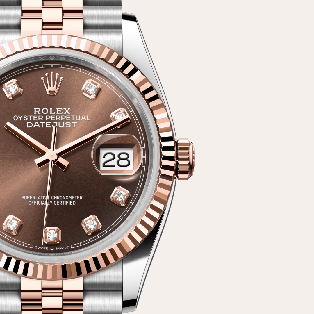 Rolex Datejust 36 Oyster, 36 mm, ocel Oyster a zlatá Everose