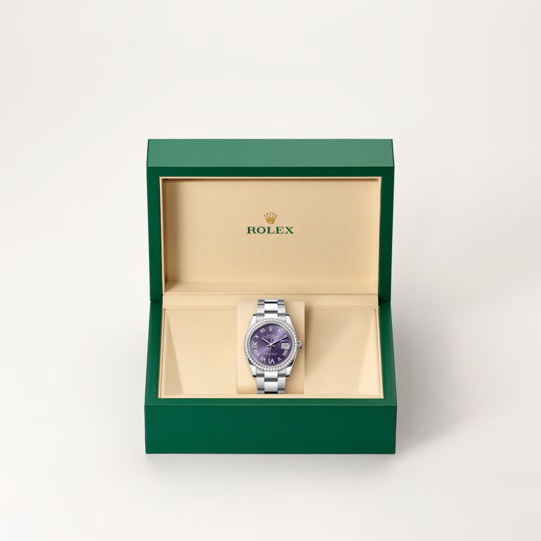Rolex Datejust 36 Oyster, 36 mm, Oystersteel, white gold and diamonds