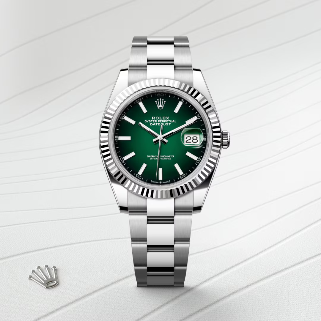 Rolex Datejust 41 Oyster, 41 mm, ocel Oyster a bílé zlato
