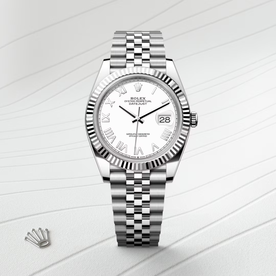 Rolex Datejust 41 Oyster, 41 mm, Oystersteel and white gold