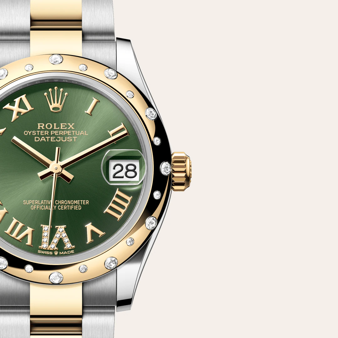 Rolex Datejust 31 Oyster, 31 mm, ocel Oyster, žluté zlato a diamanty