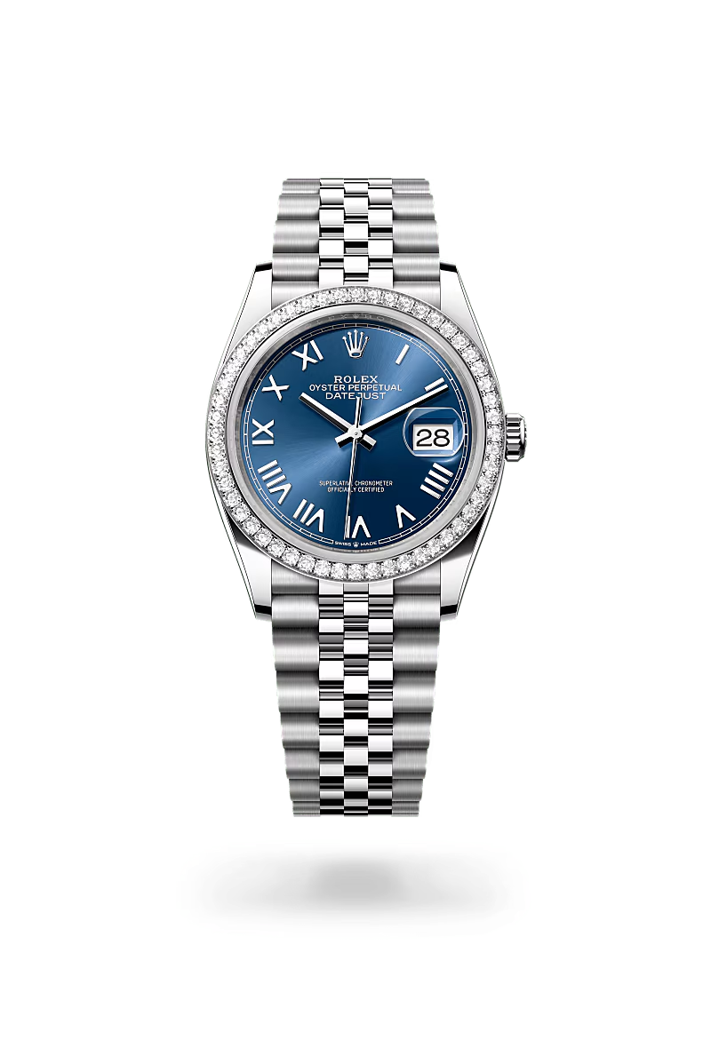 Rolex Datejust 36 Oyster, 36 mm, ocel Oyster, bílé zlato a diamanty