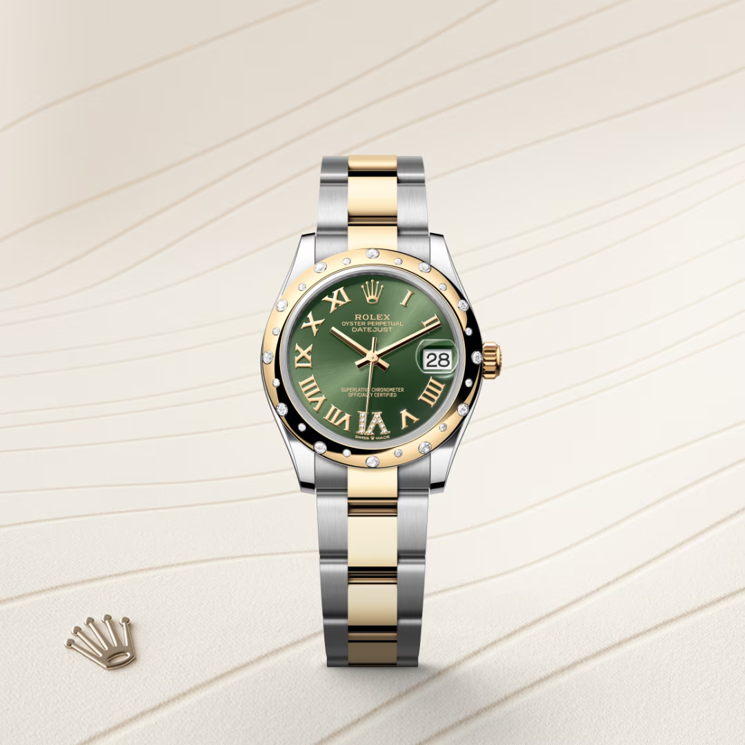 Rolex Datejust 31 Oyster, 31 mm, ocel Oyster, žluté zlato a diamanty