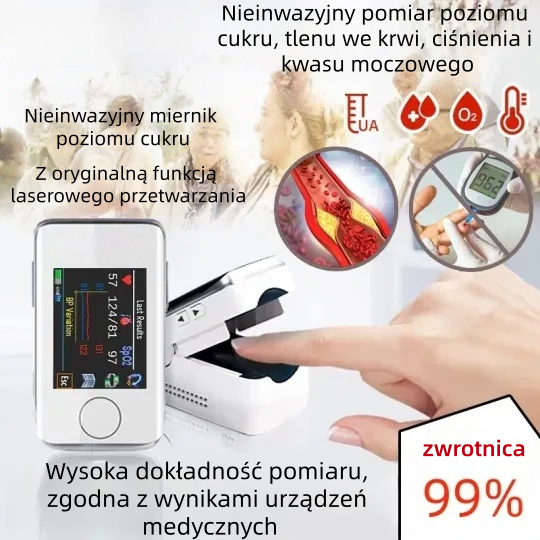 🔥Oferta limitowana na rok 2025👩‍⚕️Nieinwazyjny, wielofunkcyjny glukometr👩‍⚕️