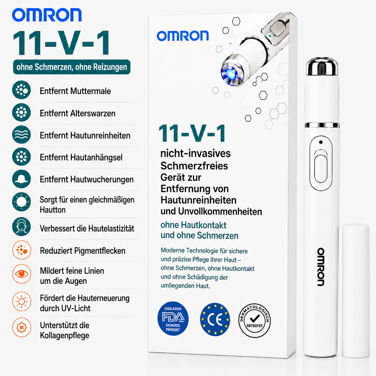 Omron™ 2026 új generációs multifunkciós bőrkezelő toll – professzionális megoldás anyajegyek és bőrhibák eltávolítására az egész testen. Nem invazív, fájdalommentes technológia a tisztább, egyenletesebb bőrért, otthoni használatra tervezve, hegek nélkül.