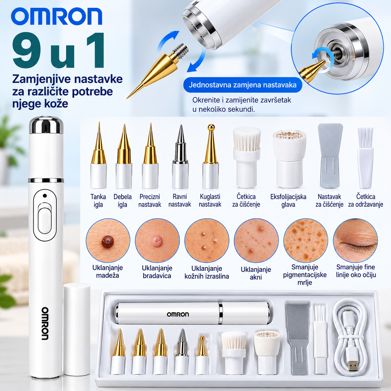 Omron™ 2026 multifunkcionalna olovka za tretman kože nove generacije – profesionalno rješenje za uklanjanje madeža i kožnih mrlja na cijelom tijelu. Neinvazivna, bezbolna tehnologija za čišću i glatkiju kožu, dizajnirana za kućnu upotrebu, bez ožiljaka.