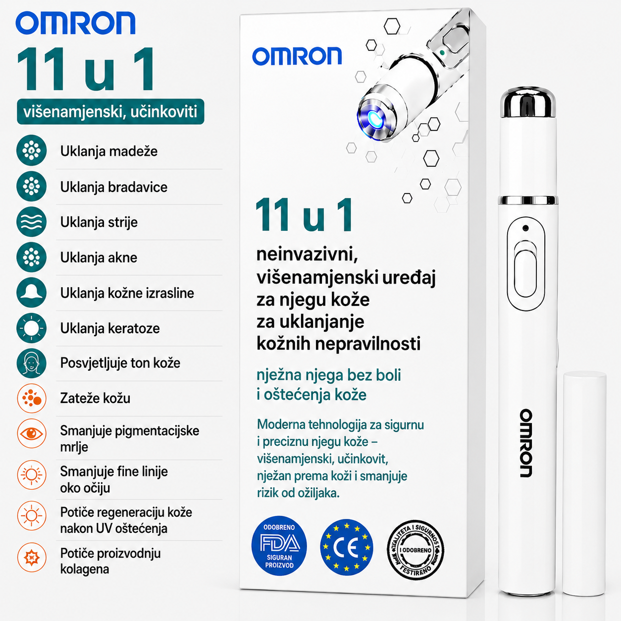 Omron™ 2026 multifunkcionalna olovka za tretman kože nove generacije – profesionalno rješenje za uklanjanje madeža i kožnih mrlja na cijelom tijelu. Neinvazivna, bezbolna tehnologija za čišću i glatkiju kožu, dizajnirana za kućnu upotrebu, bez ožiljaka.