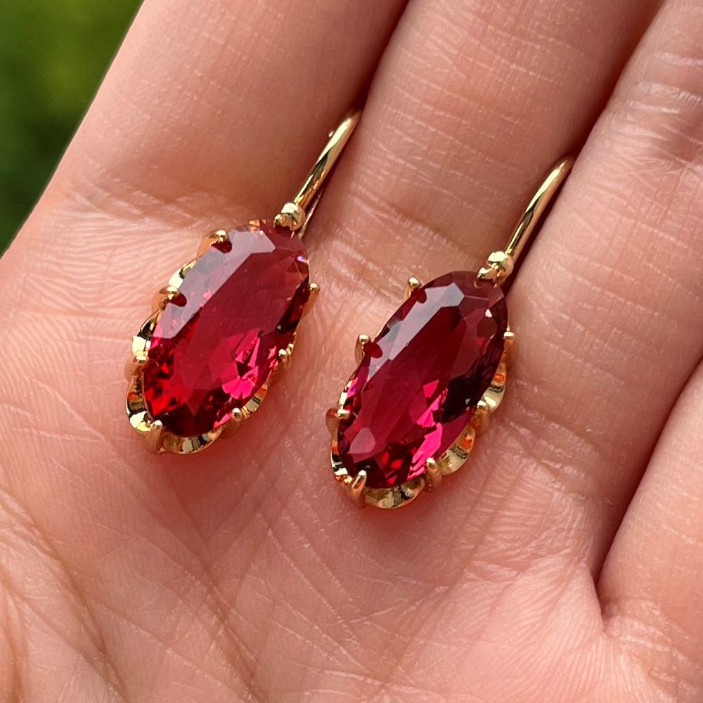 🎁 Productos populares de 2024 Gran reducción de precio ✨ Pendientes Gucci de oro de 18 quilates con piedras preciosas nobles reales 💎
