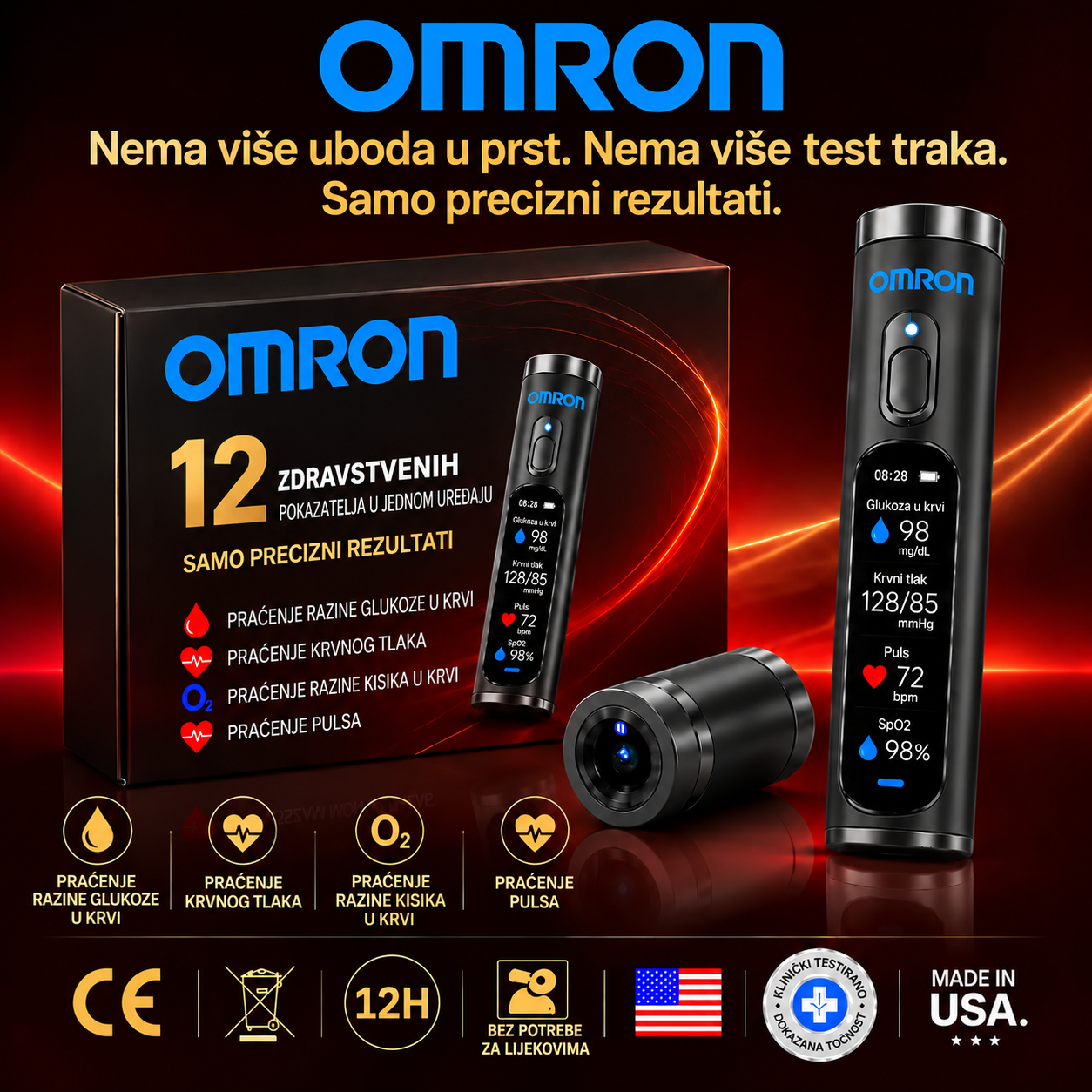 🚀 Revolucionarni iskorak tvrtke Omron Healthcare za 2027. godinu 🔥 Najnoviji neinvazivni pametni uređaj za mjerenje glukoze u krvi – s točnošću od 99,9 %.