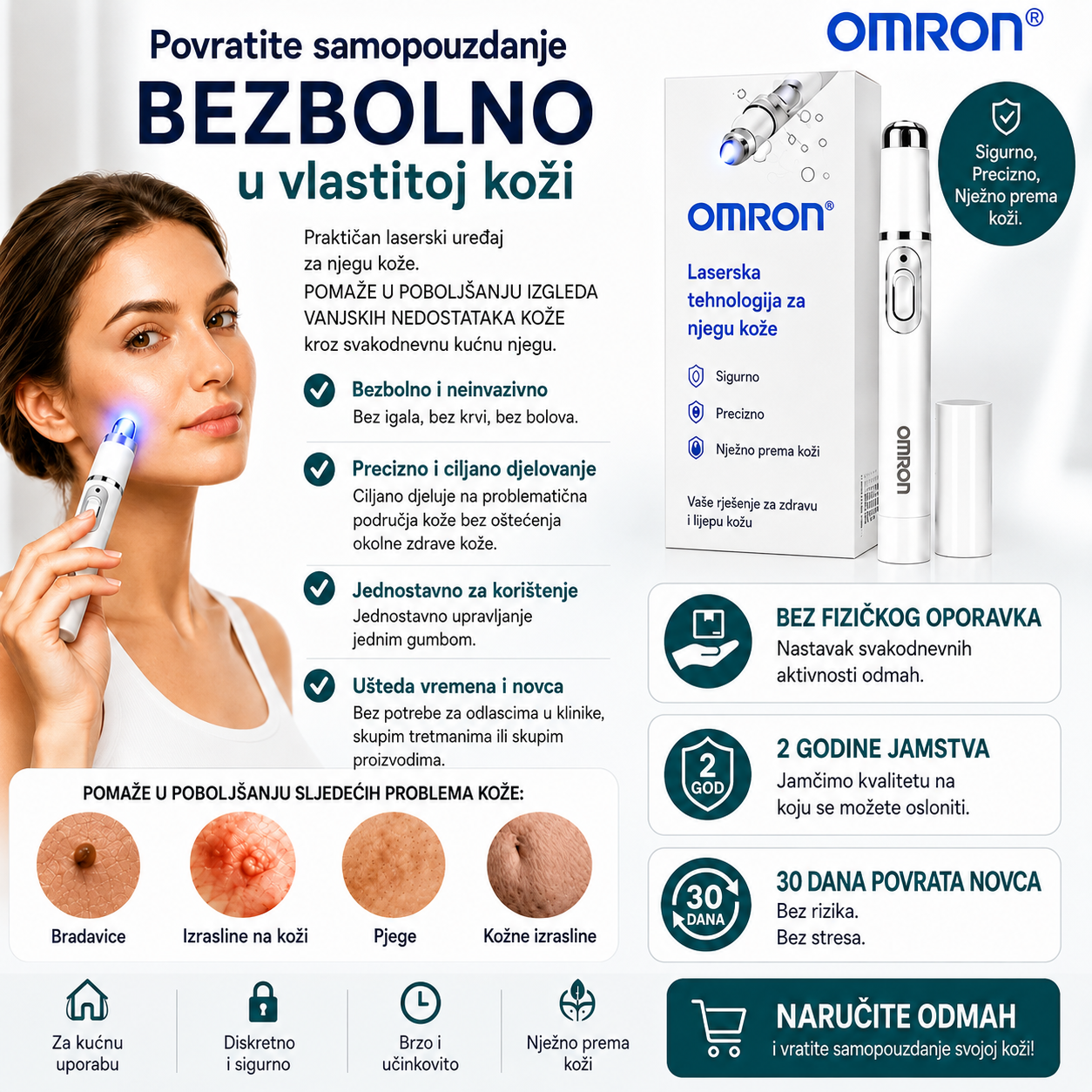 Omron™ 2026 multifunkcionalna olovka za tretman kože nove generacije – profesionalno rješenje za uklanjanje madeža i kožnih mrlja na cijelom tijelu. Neinvazivna, bezbolna tehnologija za čišću i glatkiju kožu, dizajnirana za kućnu upotrebu, bez ožiljaka.